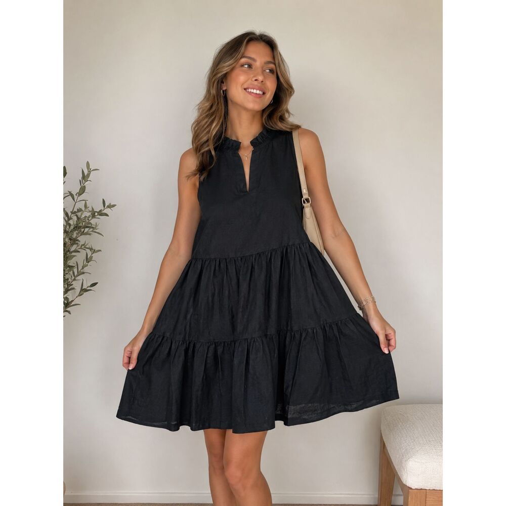 Chelsea28 Nordstrom Little Black Dress LBD L Black Mini Dress Coquette Whispy